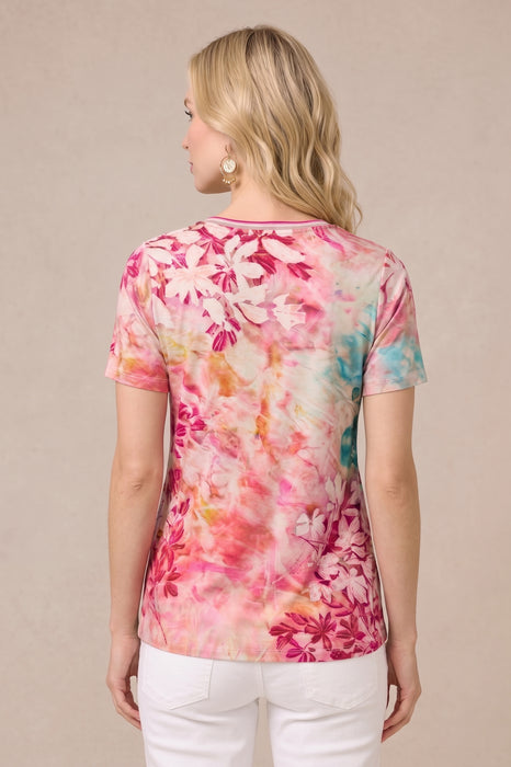 Johnny Was JWLA The Janie Favorite Short Sleeve V‑Neck Swing Tee T14126-6