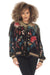 Johnny Was JWLA Style J48623 Tiger Eye Ashira Velvet Embroidered Snap Front Bomber Jacket Boho Chic