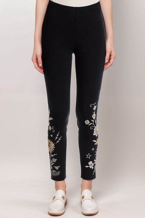 Johnny Was JWLA Black Torine Embroidered Legging J60324-9B