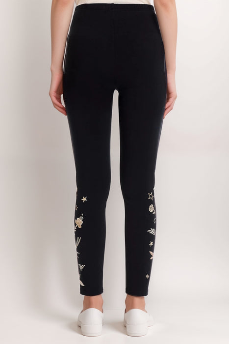 Johnny Was JWLA Black Torine Embroidered Legging J60324-9B
