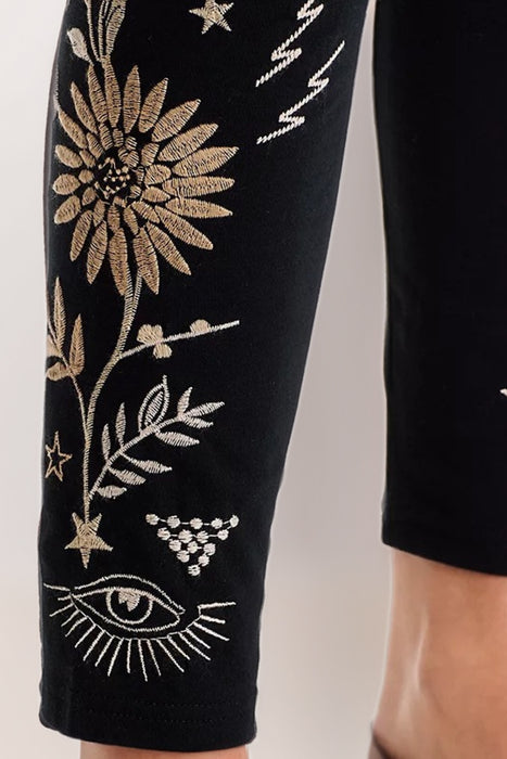 Johnny Was JWLA Black Torine Embroidered Legging J60324-9B