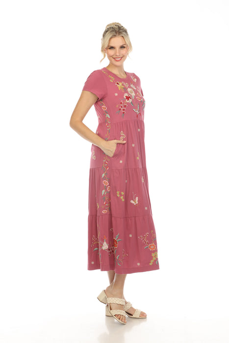 Johnny Was JWLA Suki Cap Sleeve Knit Maxi Dress Boho Chic J38623*