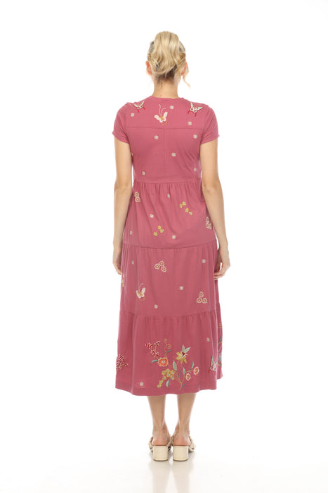 Johnny Was JWLA Suki Cap Sleeve Knit Maxi Dress Boho Chic J38623*