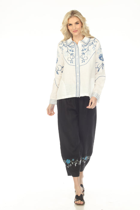 Johnny Was JWLA White Western Linen Jacket J43025-2