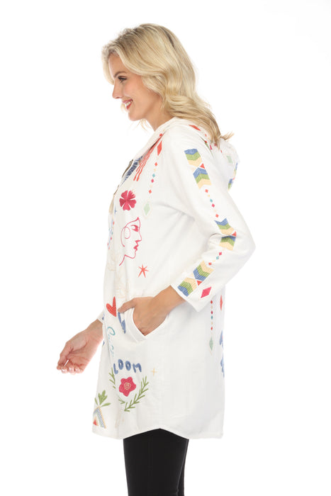Johnny Was JWLA Milley French Terry Zip Up Coat Boho Chic J40224-2