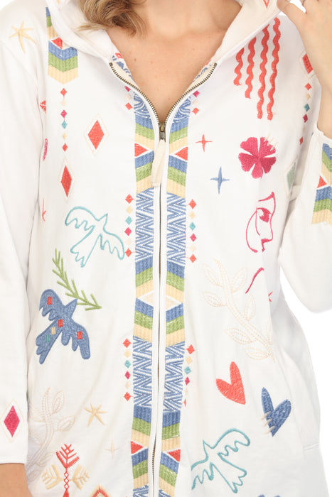Johnny Was JWLA Milley French Terry Zip Up Coat Boho Chic J40224-2