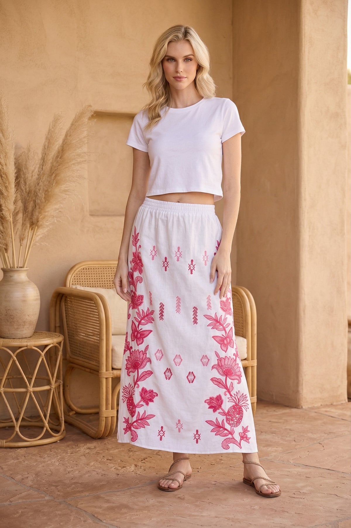 Buy Johnny Was Orla High Slit Linen Maxi Skirt J72625-4 — AfterRetail