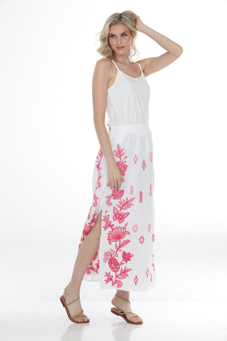 Johnny Was JWLA Orla High Slit Linen Maxi Skirt J72625-4
