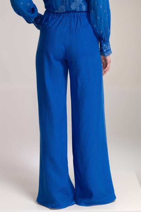Johnny Was JWLA Blue Madalei Wide Leg Pleat Pant J62325-2