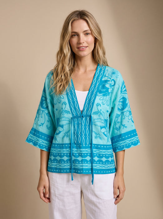 Johnny Was JWLA Xalina Wide Hem Tie Kimono J45126-3