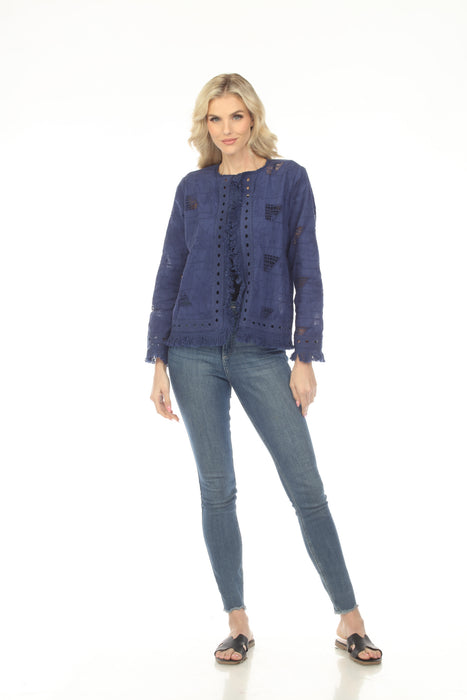 Johnny Was Blue Kae Fringe Jacket C47025-2