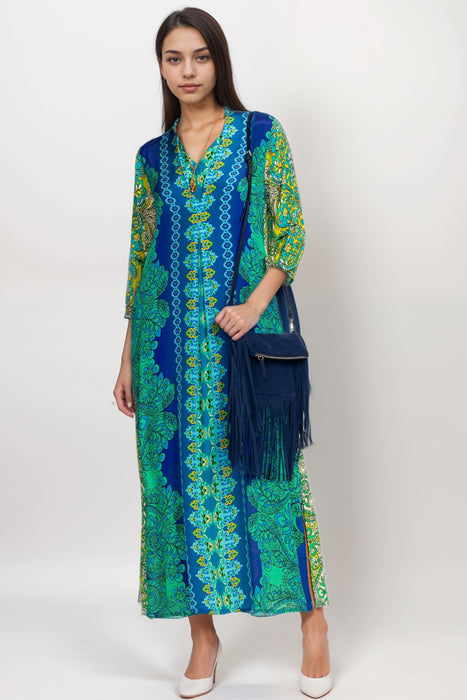 Johnny Was Kahinu Silk Maxi Dress C36625-R