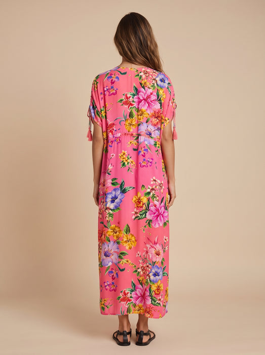 Johnny Was Kairi Floral V-Neck Drawcord Kaftan CSW3226-J