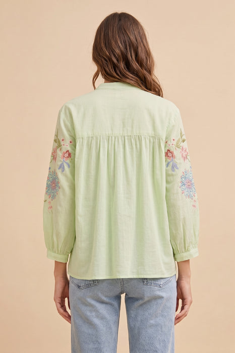 Johnny Was Kamiko Shirred Yoke Blouse W10025-3