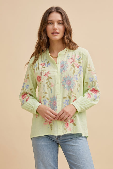 Johnny Was Kamiko Shirred Yoke Blouse W10025-3
