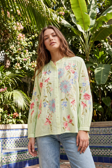 Johnny Was Kamiko Shirred Yoke Blouse W10025-3