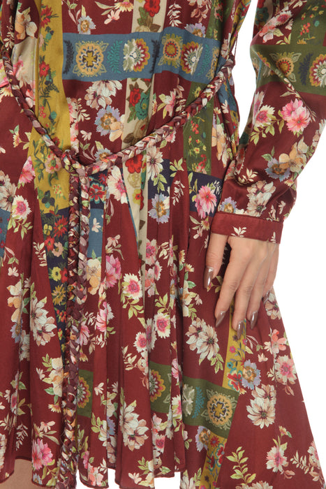 Johnny Was Laurie Pippa Silk Floral Belted Mini Dress Boho Chic C33822A8