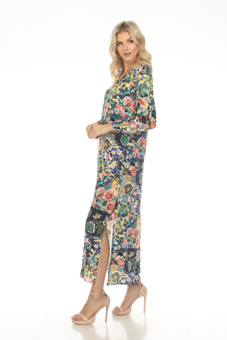 Johnny Was Layla Puff Sleeve Swim Cover-Up Maxi Dress Boho Chic CSW0423-F