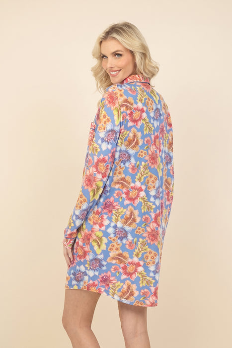 Johnny Was Leilah Raglan Floral Long Sleeve Sleep Shirt MS0223