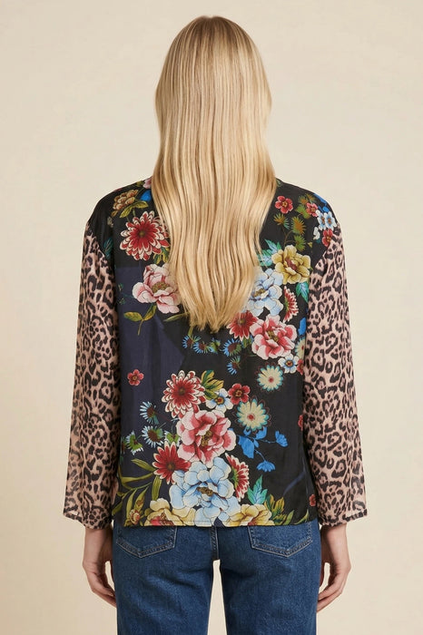 Johnny Was Leo Silk Floral Blouse Relaxed Fit C10325-7