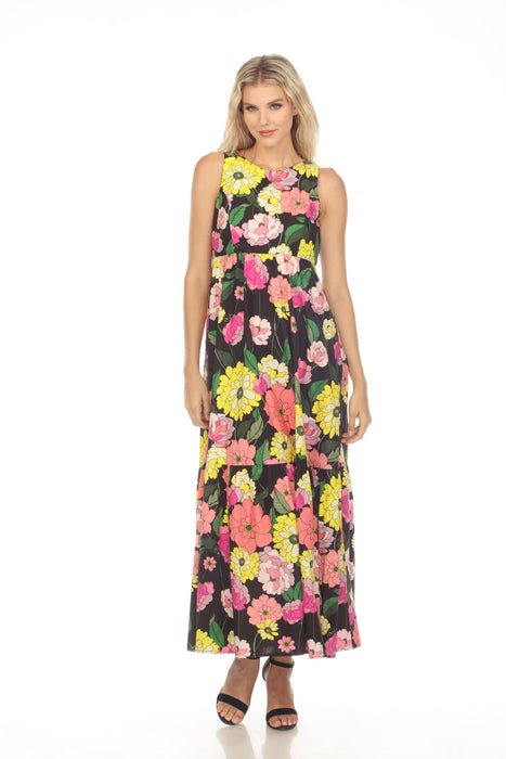 Johnny Was Love Style L37223-3 Casia Floral Tiered Maxi Dress Boho Chic