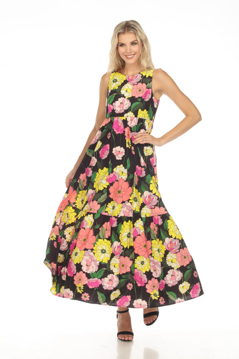 Johnny Was Love Casia Floral Tiered Maxi Dress Boho Chic L37223-3 NEW