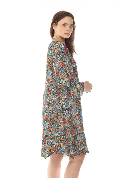 Johnny Was Love Divina Floral Wide Sleeve Tunic Dress Boho Chic L38821