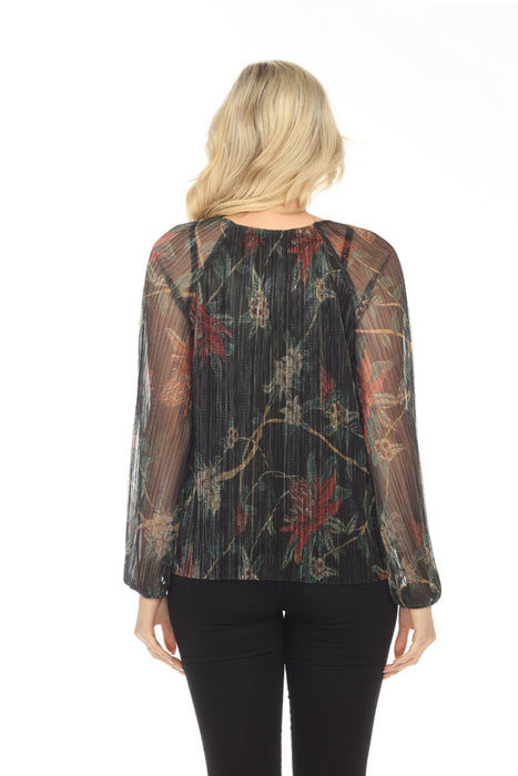 Johnny Was Love Evelina Metallic Floral Long Sleeve Blouse L17223
