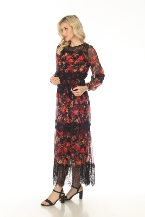 Johnny Was Jade Flora Silk Maxi Dress L38023 Petite