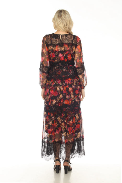 Johnny Was Jade Flora Silk Maxi Dress L38023 Petite