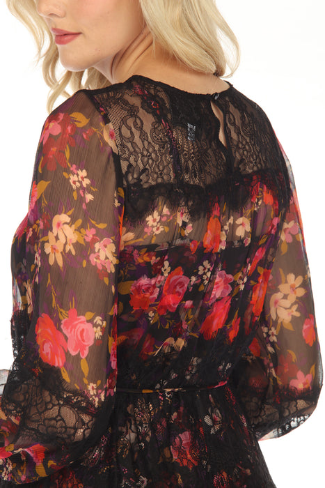 Johnny Was Jade Flora Silk Maxi Dress L38023 Petite