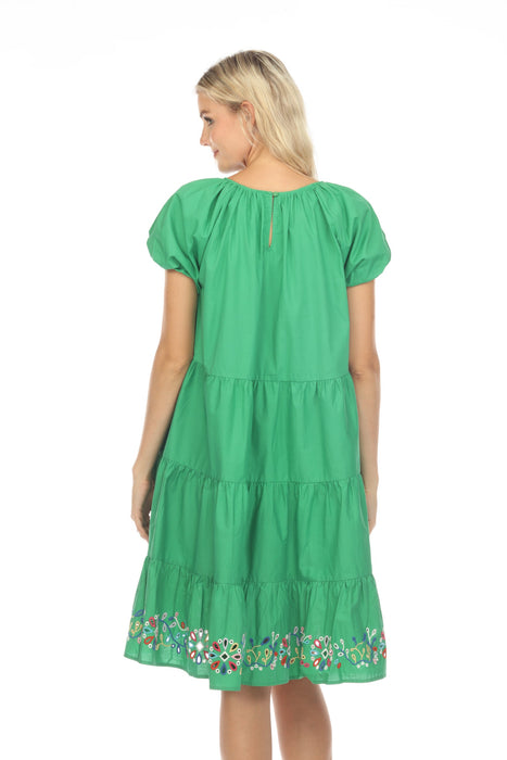 johnny was green dress JWLA Johnny Was Hooded Dress XS Green Floral Crane Embroidered Boho