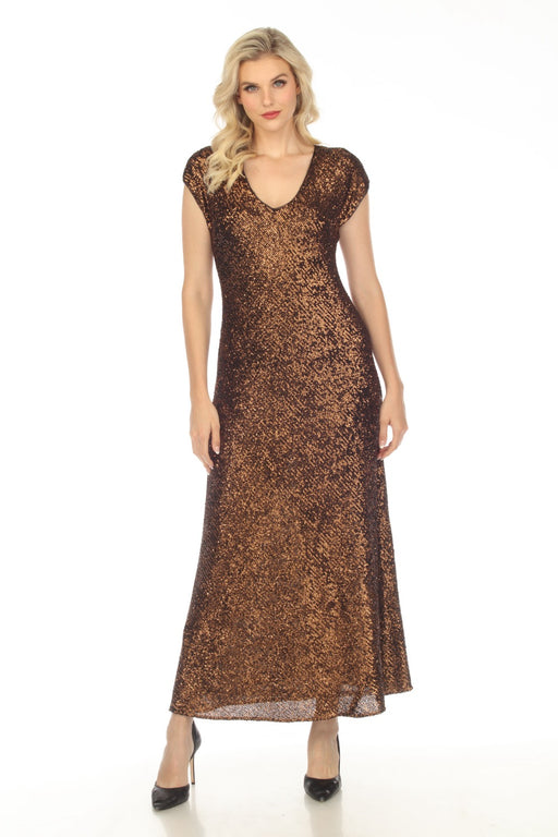 Johnny Was Love Style L38723 Toto Sequin V-Neck Evening Party Maxi Dress