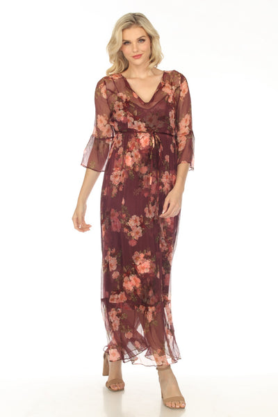 Winonna Silk Floral Maxi Slip Dress