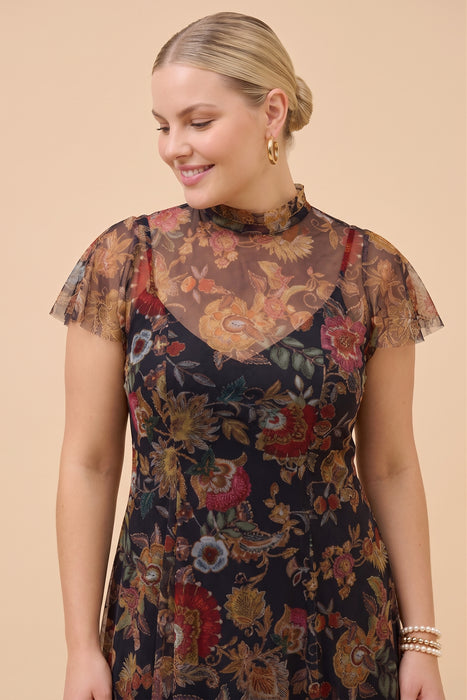 Johnny Was Lowri Dolman Sleeve Kaimarie Mesh Plus Sized Dress Slip C34425-9