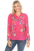 Johnny Was Style C11825-R Magenta Velouria Embroidered Button-Down Blouse