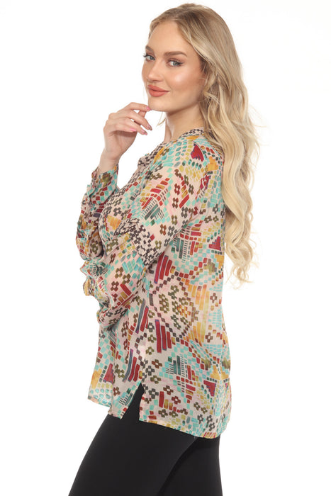 Johnny Was Malina Geometric Print Blouse C17424A8