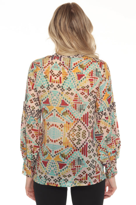 Johnny Was Malina Geometric Print Blouse C17424A8