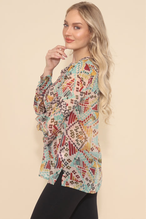 Johnny Was Malina Geometric Print Blouse C17424A8