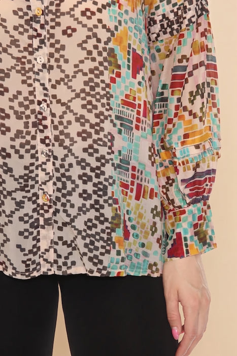 Johnny Was Malina Geometric Print Blouse C17424A8