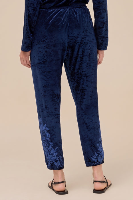 Johnny Was Blue Carmel Crushed Velvet Jogger J65625-O