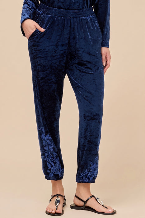Johnny Was Blue Carmel Crushed Velvet Jogger J65625-O