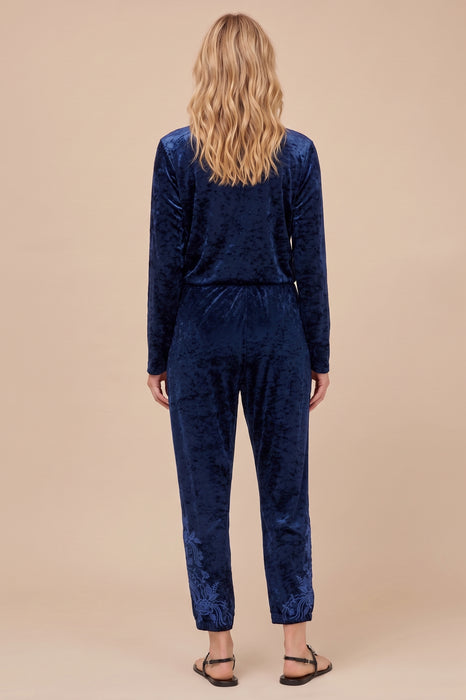 Johnny Was Blue Carmel Crushed Velvet Jogger J65625-O