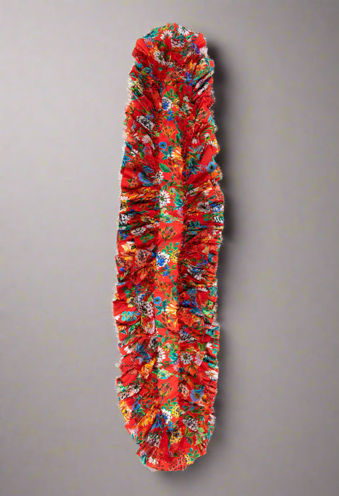 Johnny Was Red Marie Ruffle Silk Scarf C91724BO