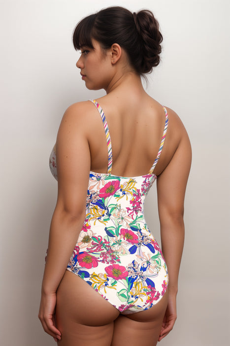 Johnny Was Marilyn Ruched One Piece Swimsuit CSW0725-JX Plus Size