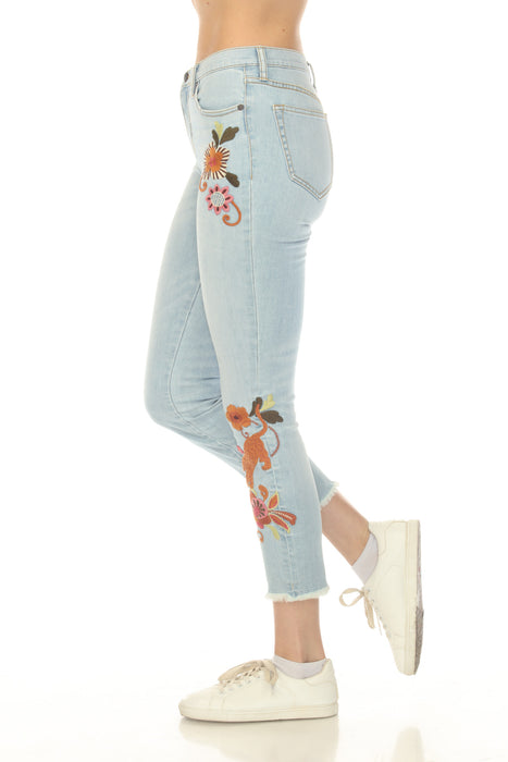 Johnny Was Light Blue Maxima Cropped Skinny Jean JWD1174