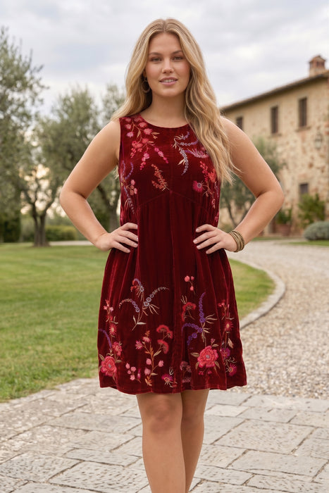 Johnny Was Mayra Velvet Chevron Tank Dress Plus Size J38925-7X