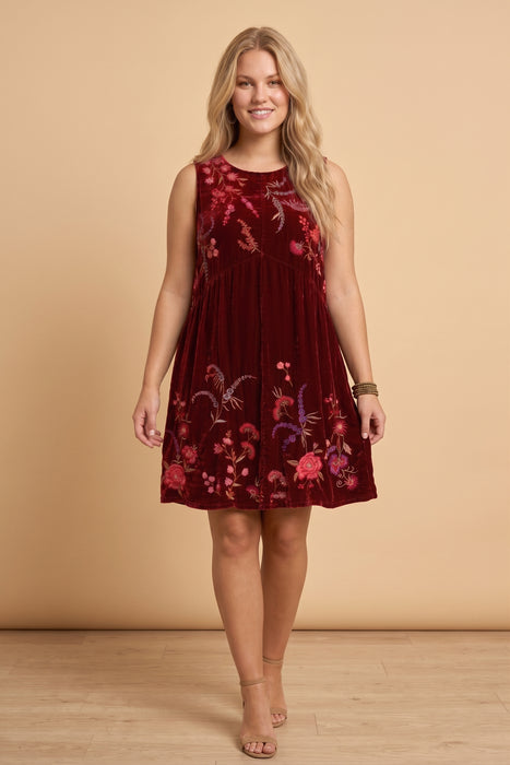 Johnny Was Mayra Velvet Chevron Tank Dress Plus Size J38925-7X