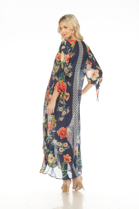 Johnny Was Mia Floral Border Swim Cover-Up Long Dress Plus Size CSW3622-HX