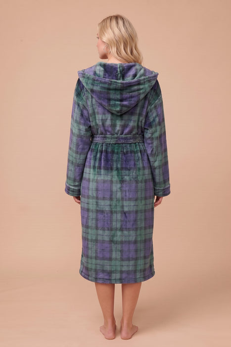 Johnny Was Mingo Plaid Long Sleeve Self-tie Cozy Robe H61725-E